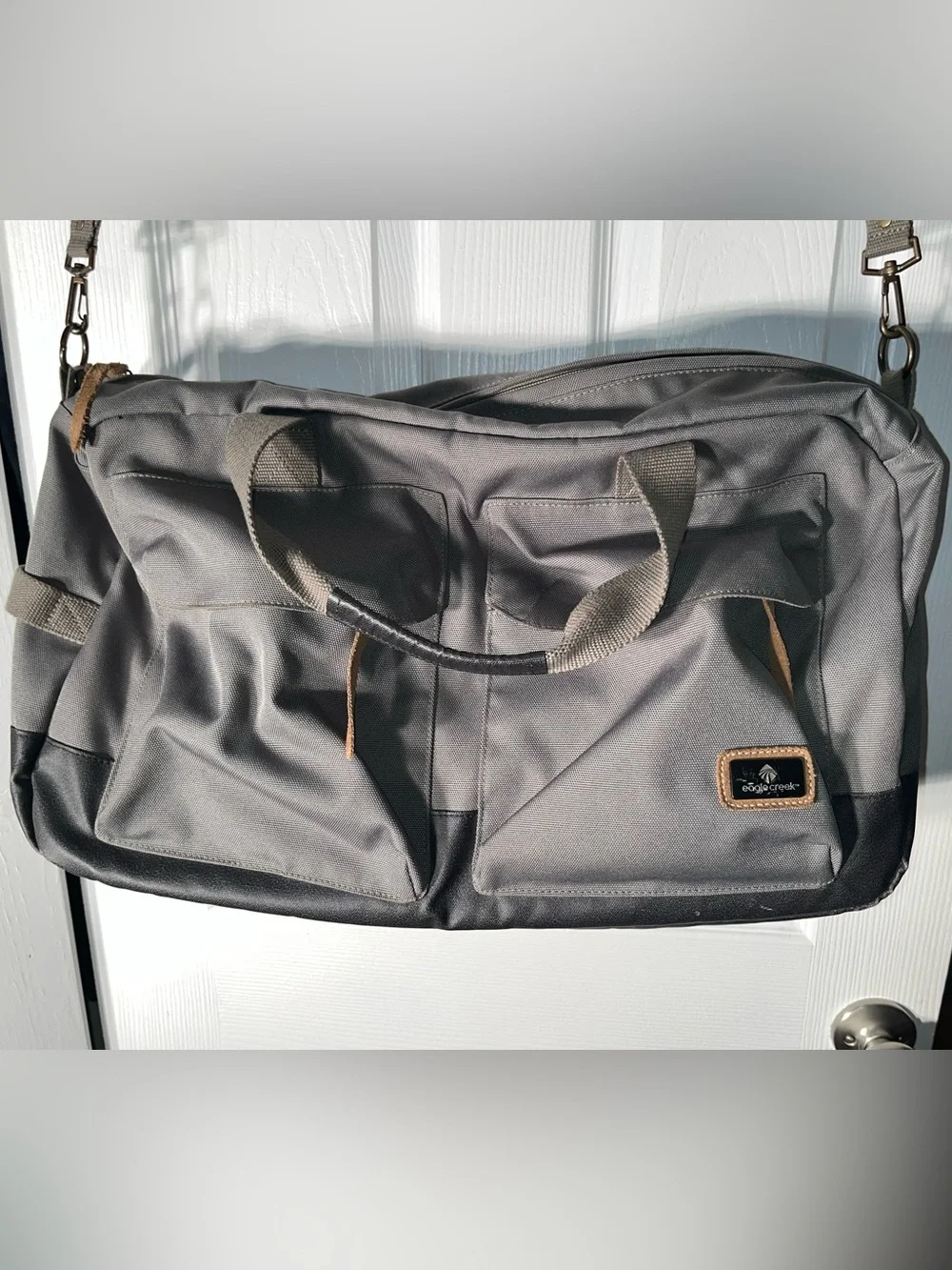Eagle Creek Carry On Duffle Weekender CorDura Fabric Green Gray